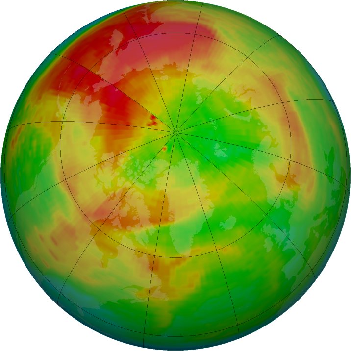 Arctic ozone map for 27 March 1994